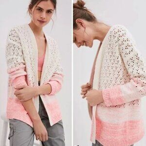 Anthropologie Womens Faustia Dip Dyed Ombre Cardigan Sweater Small White SP EXC